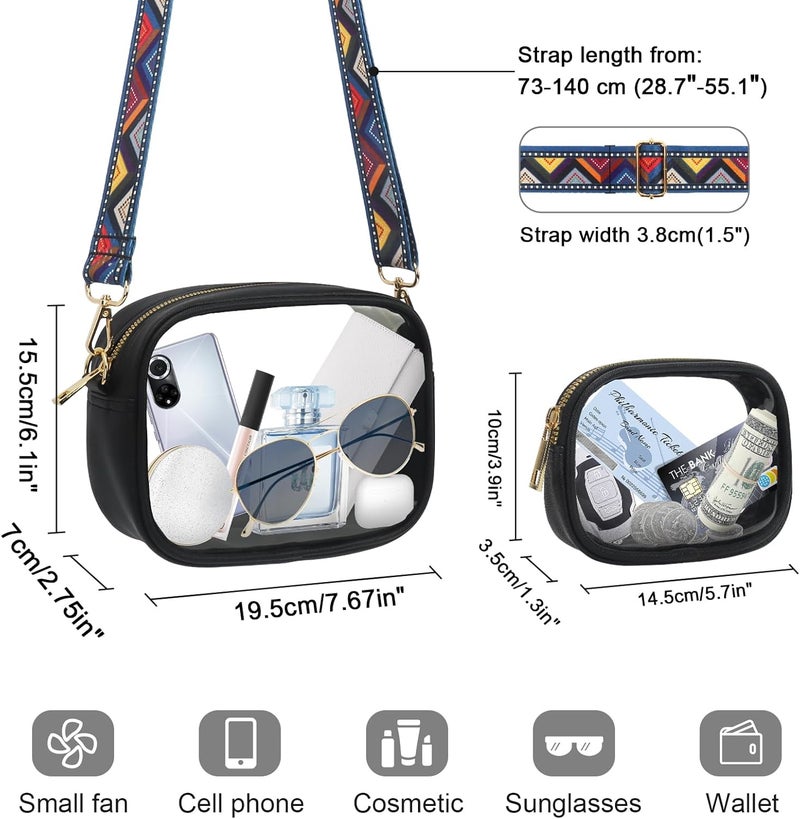 KETIEE Clear Crossbody Bag, Stadium Approved Clear Purse Bag for Concerts Sports Events Festivals - Image 5